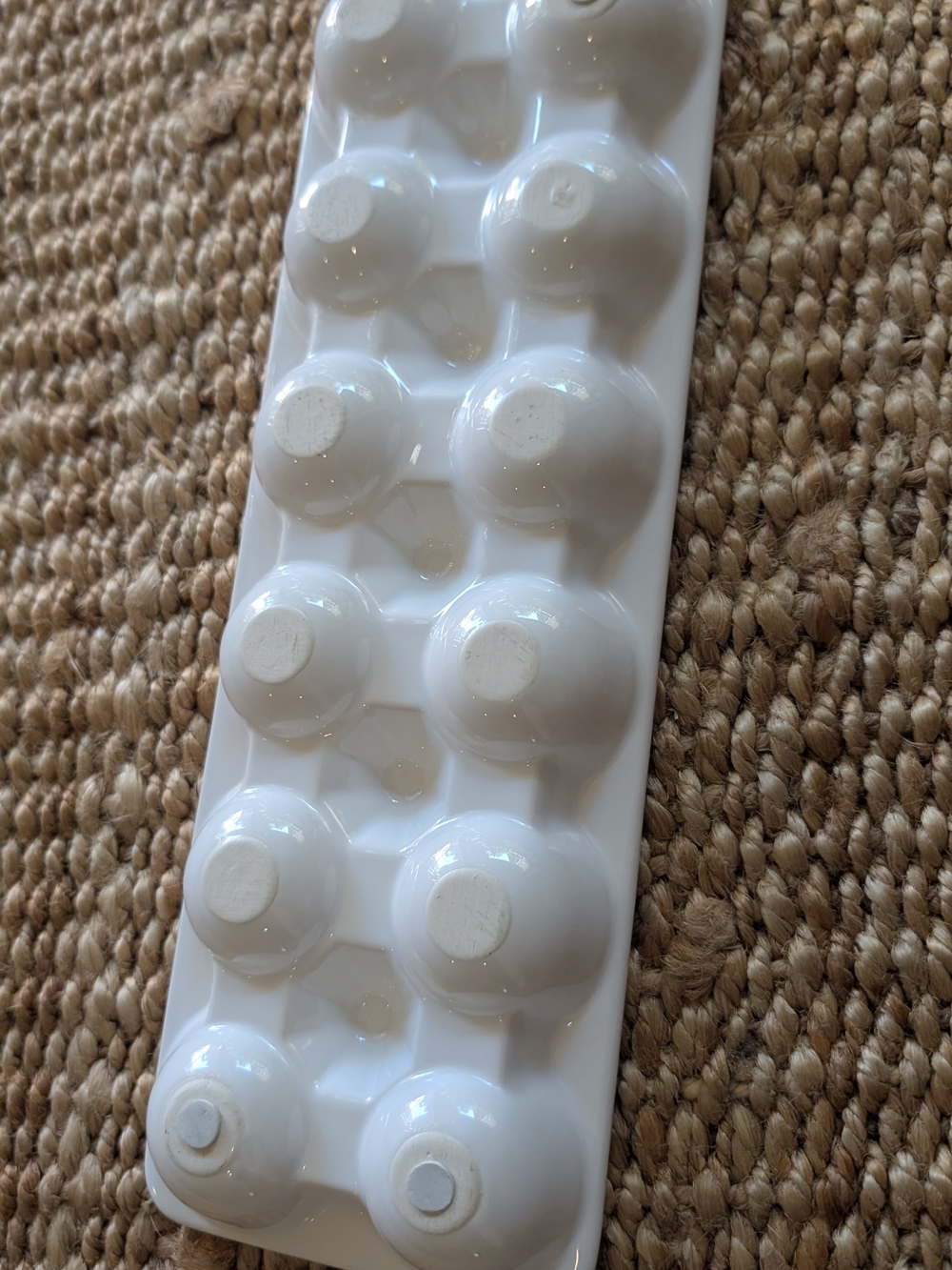 White Ceramic Egg Holder Tray - Picture 3 of 3